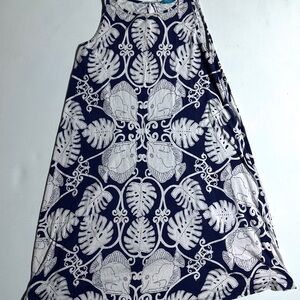 Tori Richard Navy and White Tropical Mini Dress